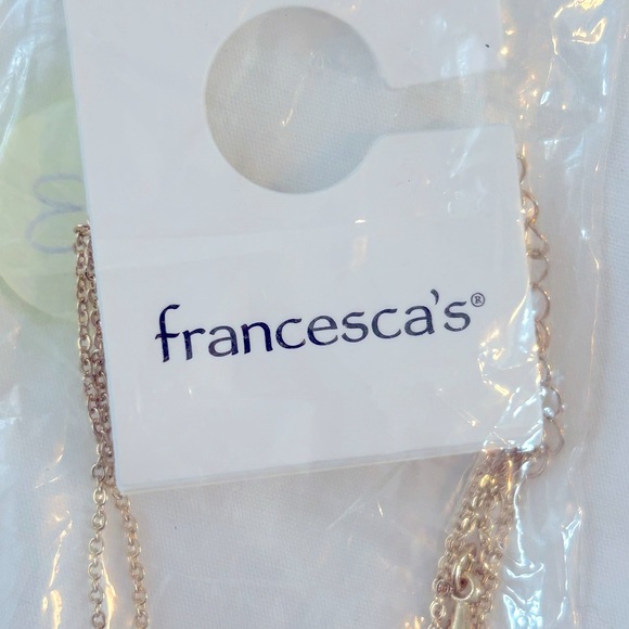 NWT Francesca’s Collection Natasha Layered Pave Crystal Necklace - Picture 7 of 9